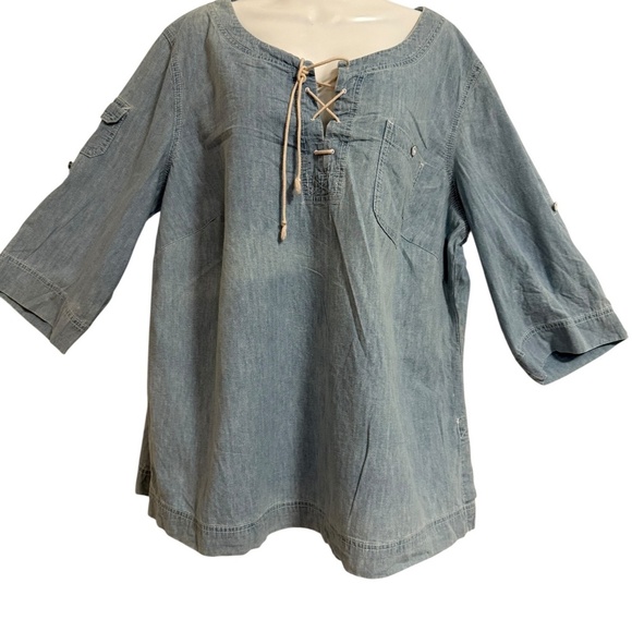 Lauren Jeans Company Ralph Lauren Nautical Tunic Top SZ 2X Coastal Maine - Picture 9 of 10